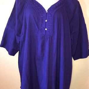 CATHERINE’S purple cotton BLOUSE TOP 4X